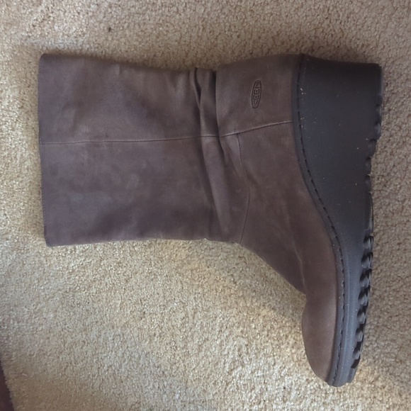 Keen Kate slouch boot wedge heel size 10 tan brown - Picture 2 of 12